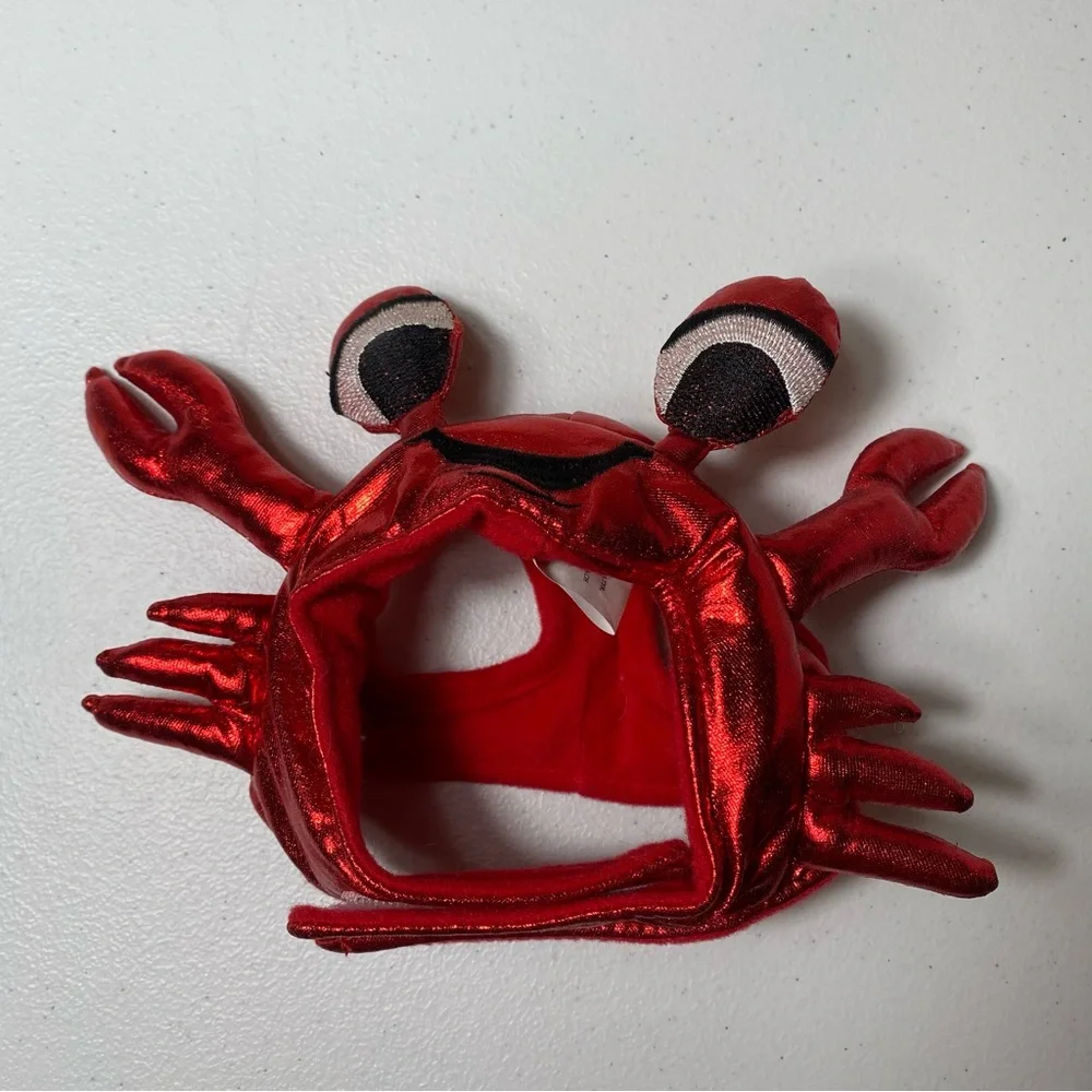 Crab cat hat costume. One size cat or small dog. Red